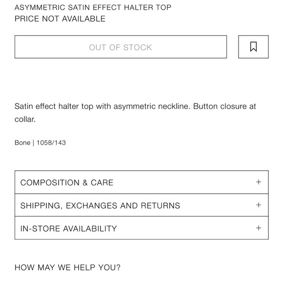 Zara NWT Asymmetrical satin white halter top with draped open back detail - Picture 9 of 9